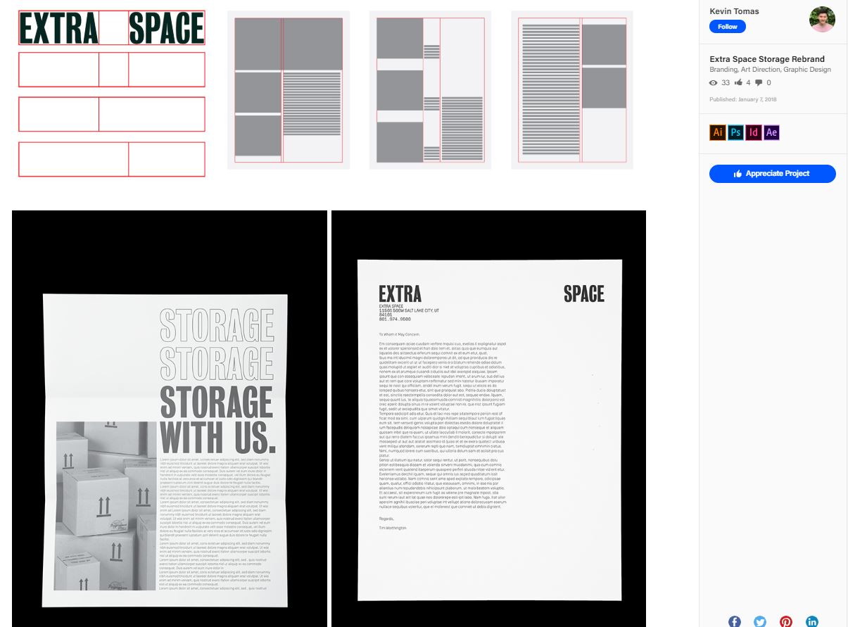 Example of a graphic designer's online portfolio