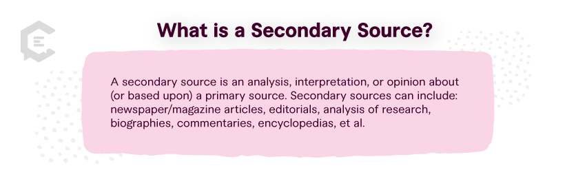 Definition: What is a secondary source?