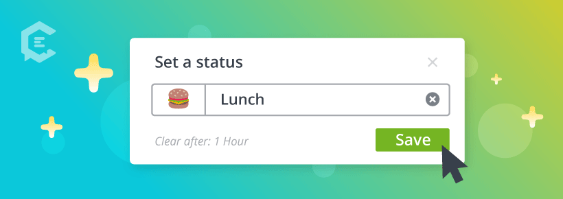 Working from home tips: set your status on Slack.