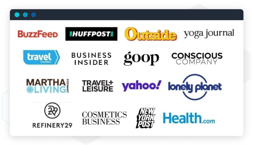 Examples of logo jungles: "As Featured In" logo jungle for media mentions